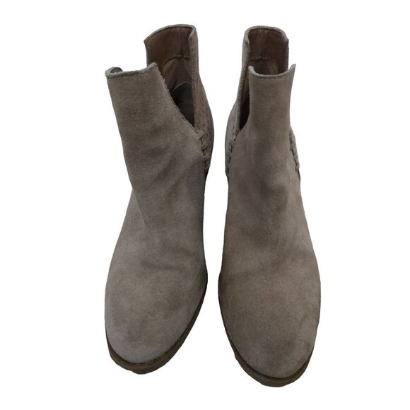 Steve Madden Womens 8 Ankle Boot Slip On Heel Suede Leather Tan - Picture 5 of 9